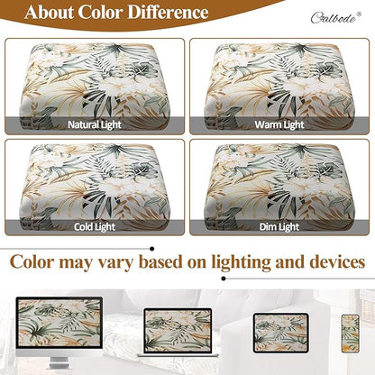 8Pcs Stretch Patio Cushion Cover, Tropical Floral and Leaf Pattern Sofa Covers - Image 5