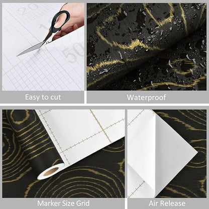 WESTICK Black/Gold Wood Contact Paper - Image 6