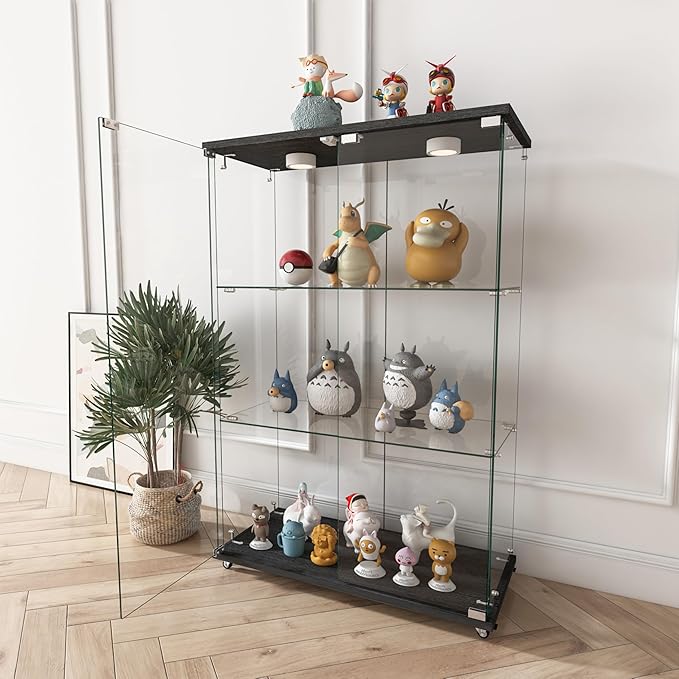 Yoluckea 3-Shelf Glass Display Cabinet - Image 8