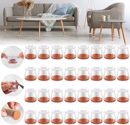 32PCS Upgraded Silicone Chair Leg Floor Protectors by Violibar