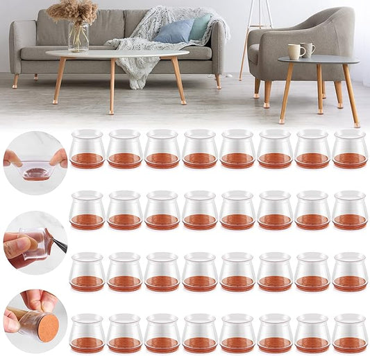 32PCS Upgraded Silicone Chair Leg Floor Protectors by Violibar