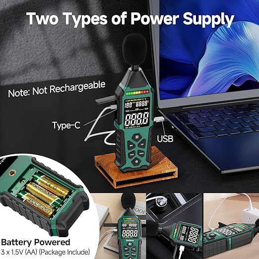 Power Supply Available Decibel Meter, Gedaye Sound Level Meter, A/C Weighted - Image 7