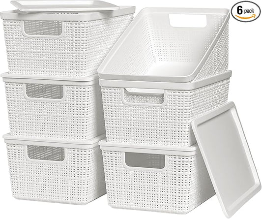 6 Pack Plastic Storage Baskets by WRRLORS