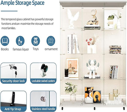 Yoluckea 4-Tier Glass Display Cabinet Extra Large - Image 4