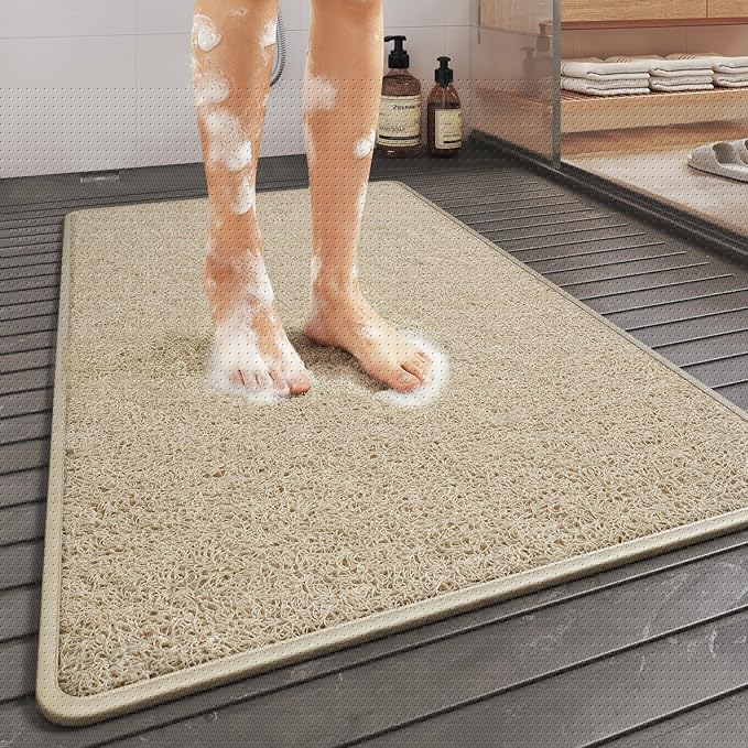 Non Slip Shower Mat Bathtub Mat 16x24 Inch, Quick Dry Bath Mat by QiCaiJia