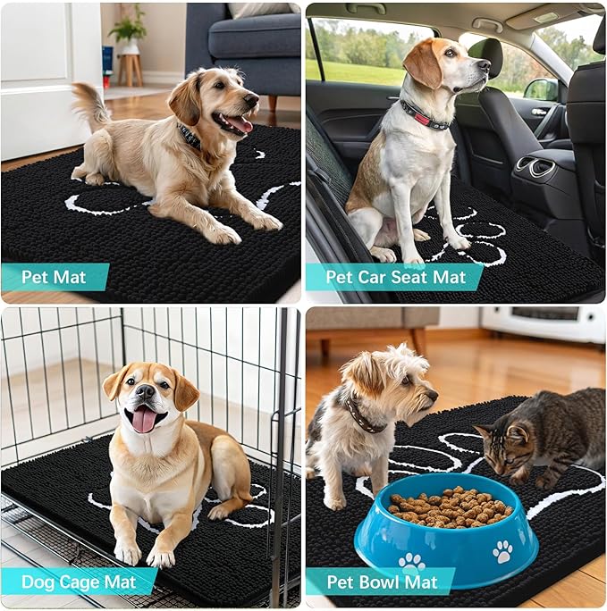 OLANLY Dog Door Mat for Muddy Paws 40x32, Paw Print Design, Absorbs Moisture - Image 7