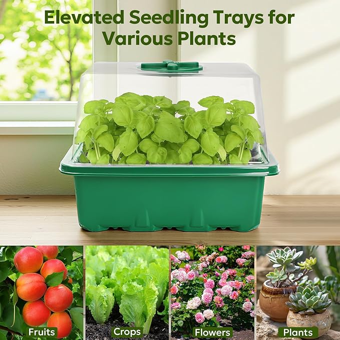 MIXC Seed Starter Kit with Grow Light, Elevated Seedling Tray Kit with - Image 8