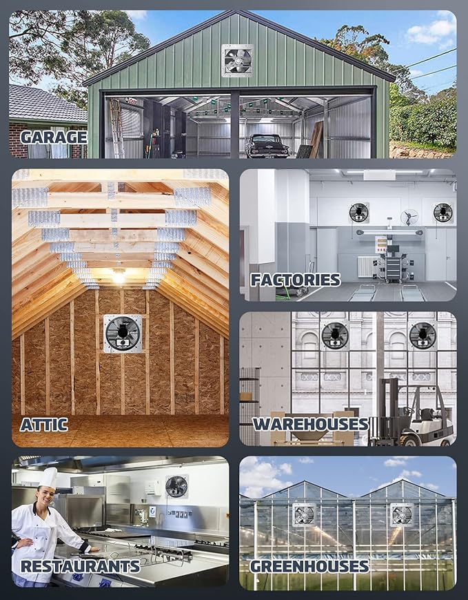 iLiving ILG8SF10V-T, 10 inch Shutter Exhaust Attic Garage Grow, Ventilation Fan - Image 6
