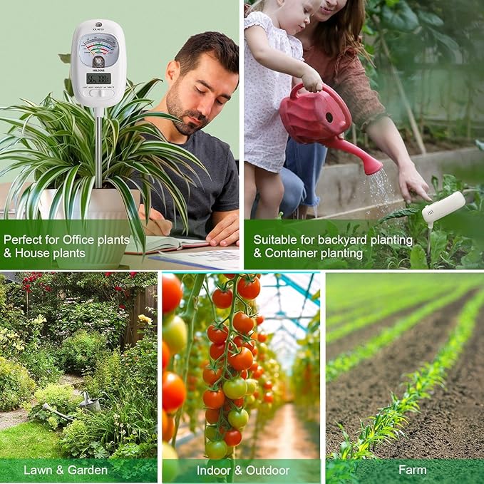HSLGOVE Soil Test Kit, 7-in-One Soil Moisture Meter/Soil PH Meter/Fertility - Image 5