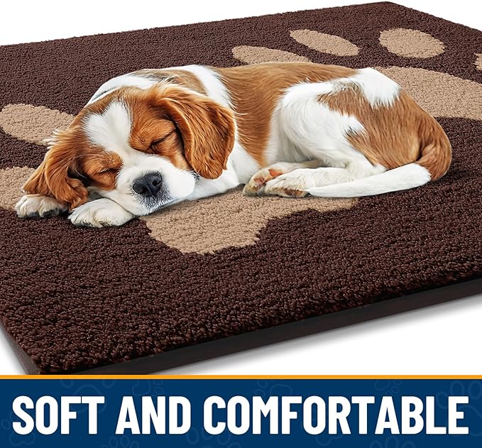 Smiry Dog Door Mat for Muddy Paws, Absorbs Moisture and Dirt, Low-Profile - Image 4