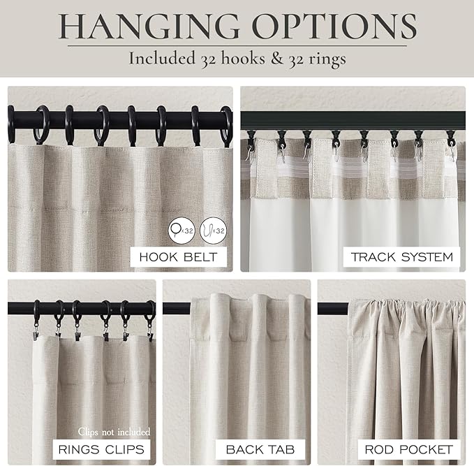 Long Curtains for Living Room Custom 104 Inch, Sun Blocking Cute Curtains Burg - Image 3
