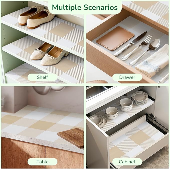 Shelf Liner for Kitchen Cabinets Non-Adhesive Drawer Liners Non-Slip Strong - Image 9