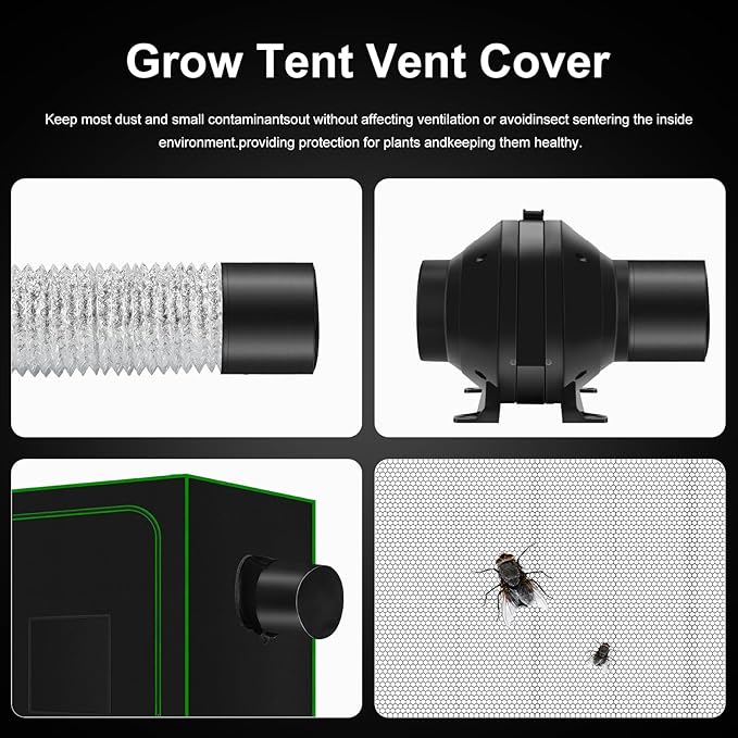MELONFARM Air Filtration Kit 4", Built-in 14cm Fan Low Nois Carbon Filter - Image 5