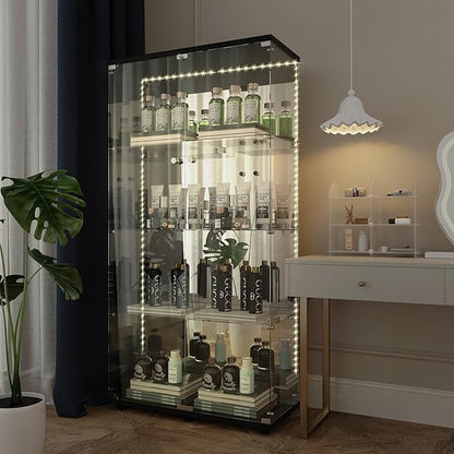 Yoluckea 4 Tiers Glass Display Cabinet by Yoluckea