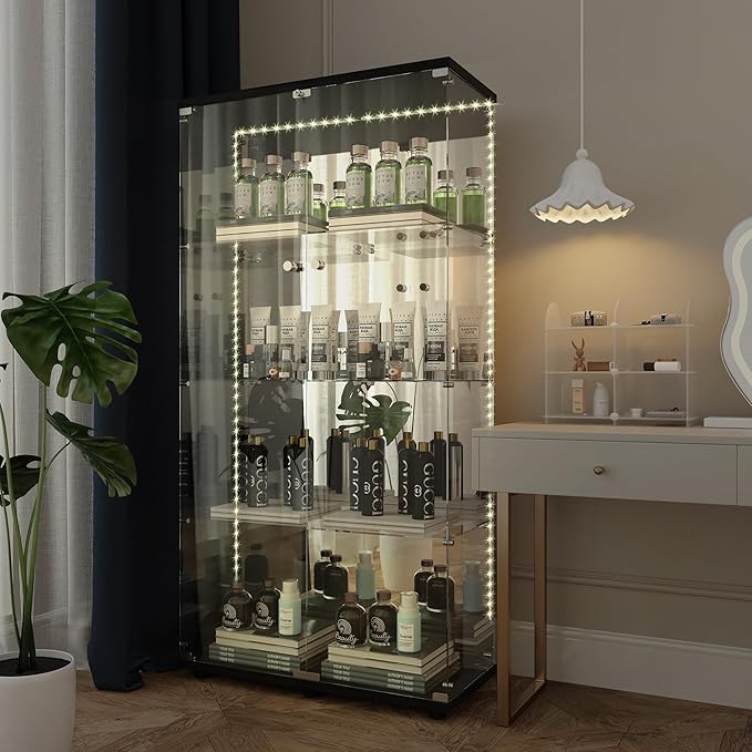 Yoluckea 4-Tier Glass Display Cabinet by Yoluckea
