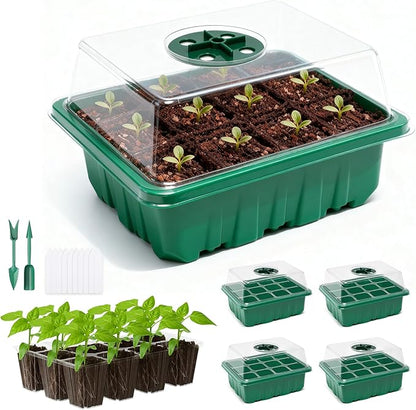 5 Packs Seed Starter Tray with Humidity Dome, Seed Starter Kit with Transparent by Unknown