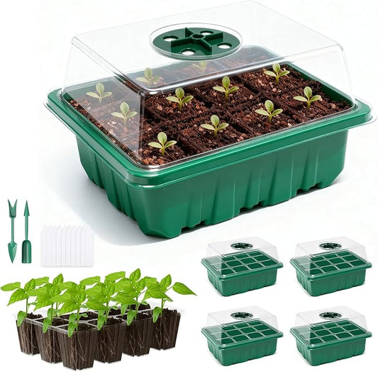 5 Packs Seed Starter Tray with Humidity Dome, Seed Starter Kit with Transparent by Unknown