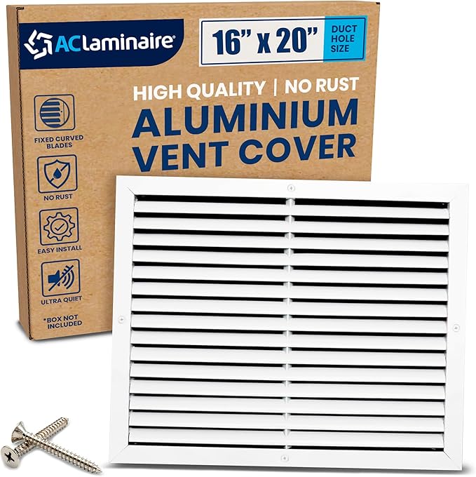 16x20 Inch Air Return Vent Cover Decorative – Premium Aluminum AC Vent Cover by LAMINAIRE