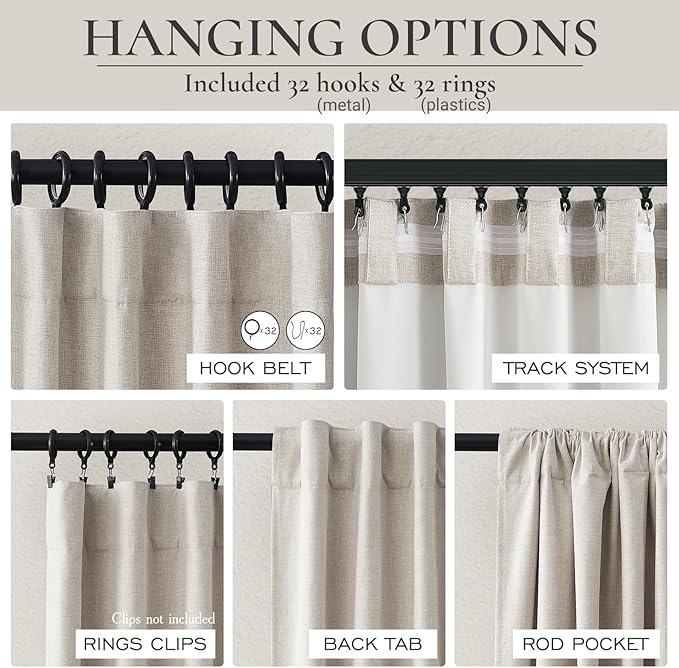 108 Inch Curtains 2 Panel Set Burg Modern Decorative Dark Out Curtains - Image 4