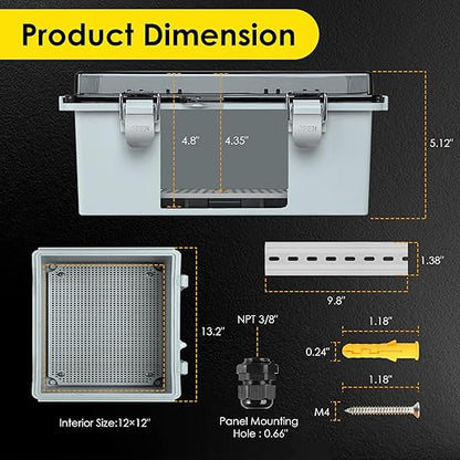 Waterproof Electrical Junction Box, IP67 Plastic Weatherproof Outdoor WiFi - Image 5