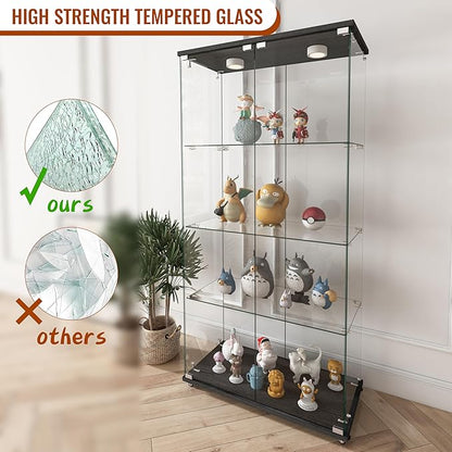 Yoluckea 4-Tier Glass Display Cabinet - Image 6