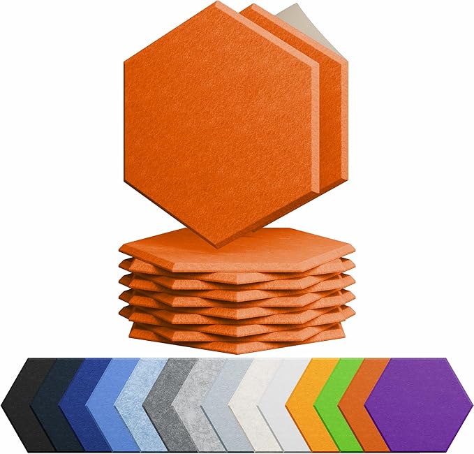 12 Pack Acoustic Panels Self Adhesive Sound Proof Foam, High Density Sound by Amantech