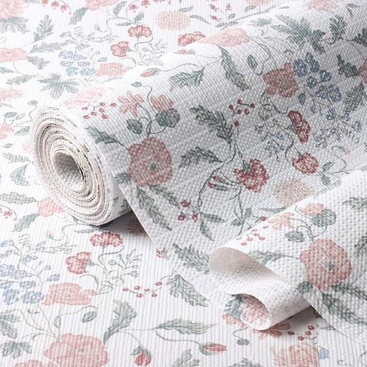 Floral Drawer and Shelf Liner for Cabinets, 12IN x 20FT Non-Adhesive and Strong by Amiitay