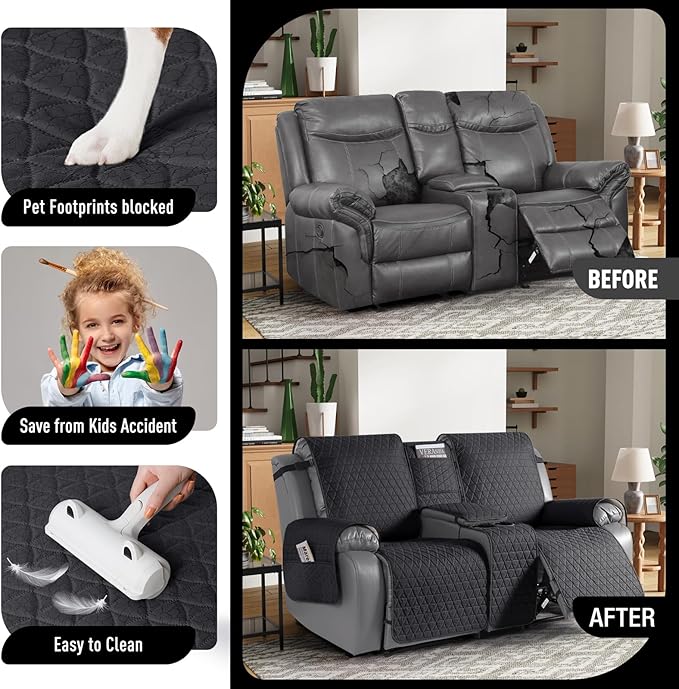 TAOCOCO 100% Waterproof Loveseat Recliner Couch Sofa Covers - Image 3