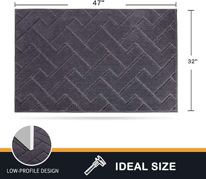 PURRUGS Dirt Trapping Door Mat 32" x 47", Non-Slip Machine Washable Entry Rug - Image 2