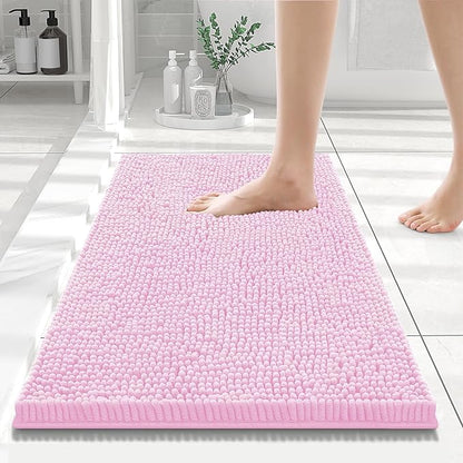 Smiry Luxury Chenille Bathroom Rugs 24x16, Extra Soft and Absorbent Shaggy Bath by Smiry