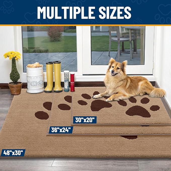 Smiry Dog Door Mat for Muddy Paws, Absorbs Moisture and Dirt, Low-Profile - Image 3