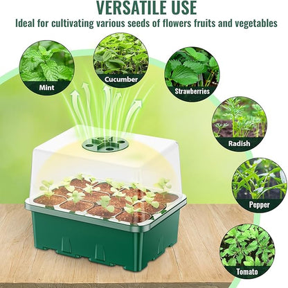 NBPLUS Seed Starter Tray with Grow Light, 5 Pack 60 Cells Seed Starter kit with - Image 5