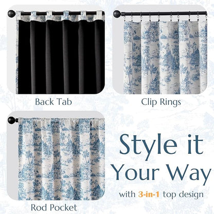 jinchan 95% Blackout Toile Curtains - Image 3
