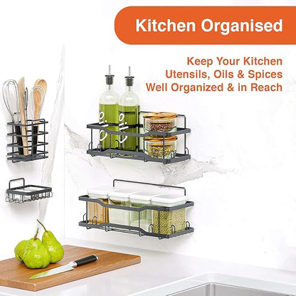 Shower Caddy Bathroom Shelves, The Athena Silken 4 Set, 40LB Capacity, Adhesive - Image 6