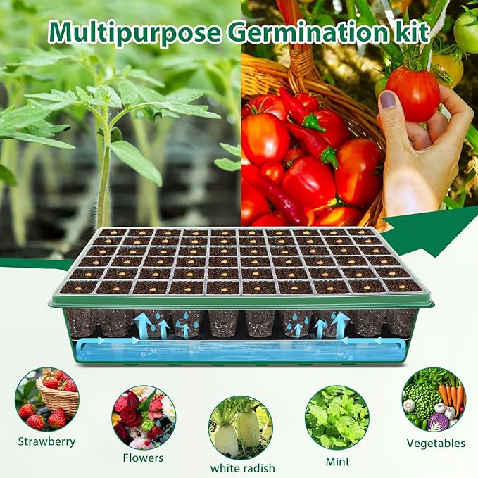 Seed Starter Tray, 60-Cell Self-Watering Seed Starter Kit - Image 7