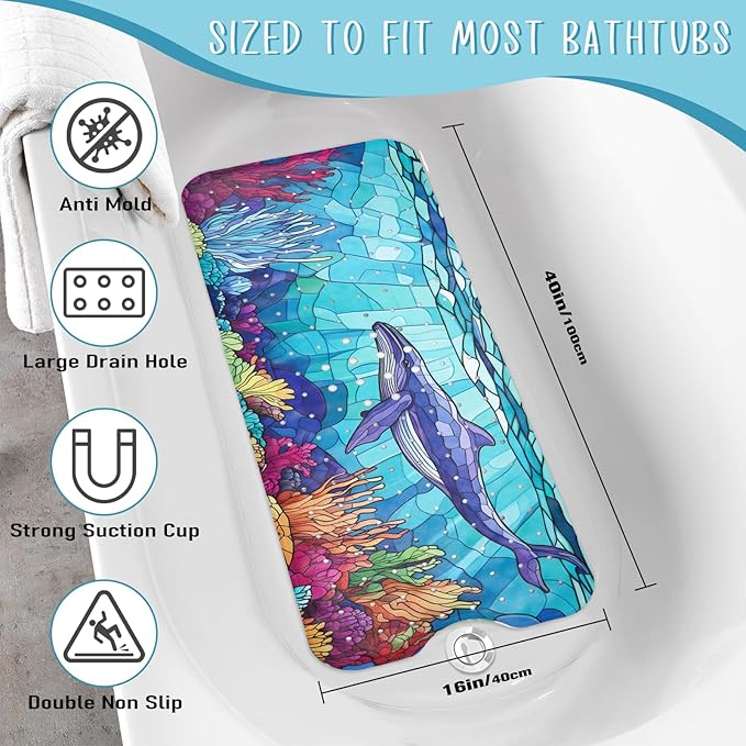 EAN Animals Bathtub Mat Non Slip, Sea Baby Bath Mat - Image 3