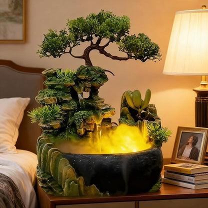 Tabletop Rockery Fountain Indoor Waterfall Bonsai Desktop Mini Rockery Water - Image 4