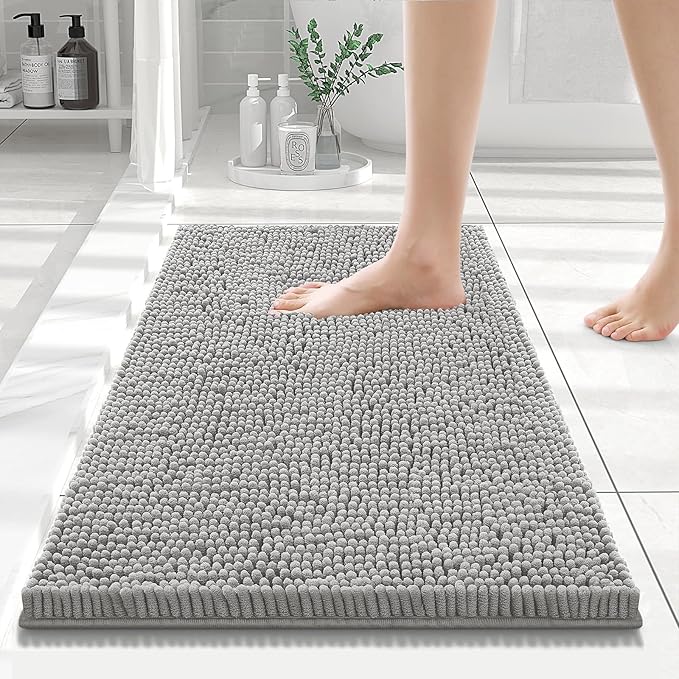 Smiry Luxury Chenille Bathroom Rugs 24x16, Extra Soft and Absorbent Shaggy Bath by Smiry