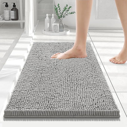 Smiry Luxury Chenille Bathroom Rugs 24x16, Extra Soft and Absorbent Shaggy Bath by Smiry