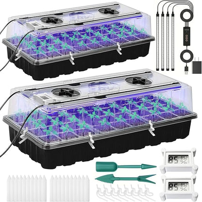 Seed Starter Tray with Grow Light, 72-Cell Seed Starter Kit with Magnetic by Yioviru