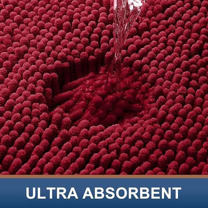 Smiry Luxury Chenille Bathroom Rugs 47x24, Extra Soft and Absorbent Shaggy Bath - Image 4