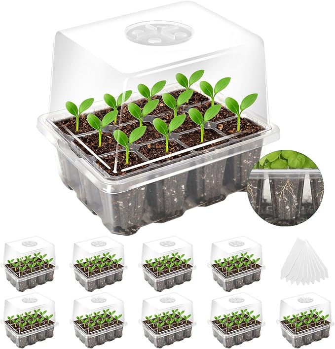 MIXC Seed Starter Tray with Elevated Lid, 120 Cells Seed Starter Kit with by MIXC