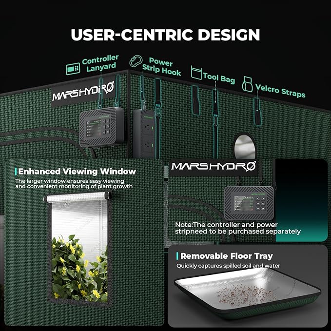 MARS HYDRO 4x2x6 Grow Tent Pro, Larger Observation Window, Controller & Socket - Image 3