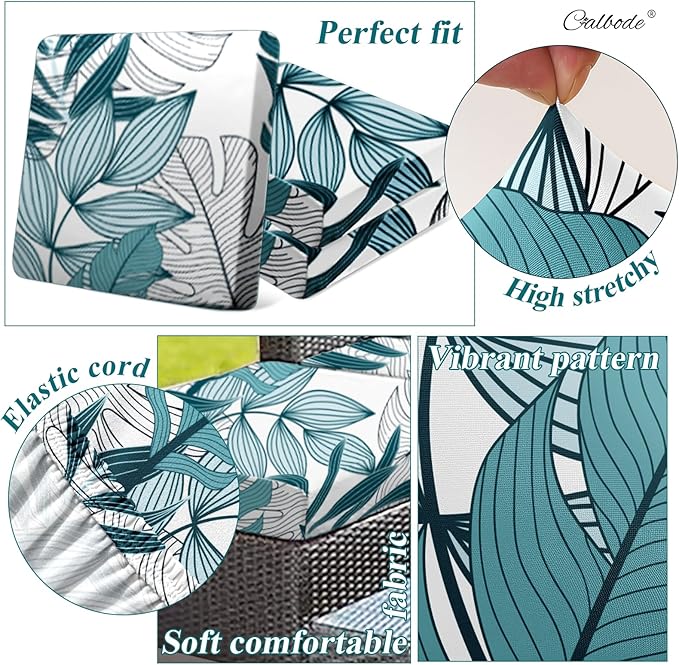 8Pcs Stretch Patio Cushion Cover Outdoor Cushion Cover Replacement Slipcovers - Image 3