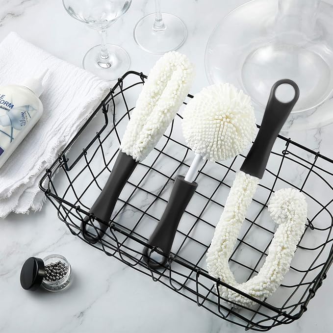 Boao 3 Pcs Decanter Cleaning Brush Wine Glass Decanter Flexible Bottle Brush Set - Image 7