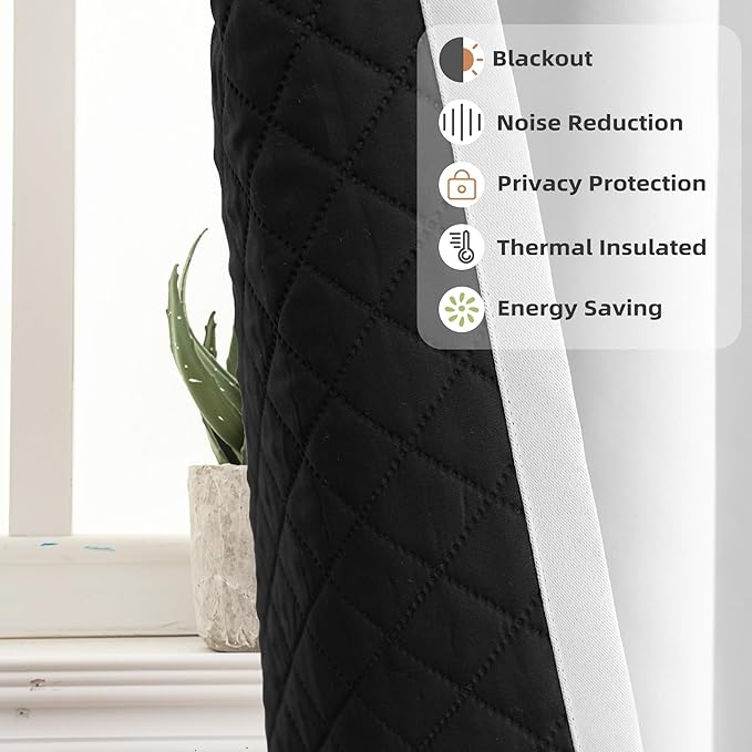 DriftAway Soundproof Thermal Insulated Quilted Curtain Liners - Image 2