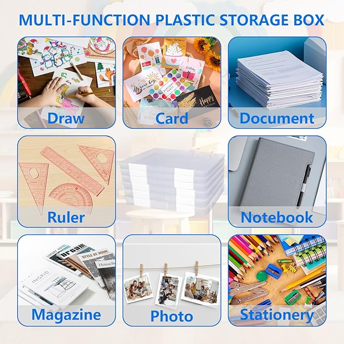 3 Pcs Clear A4 File Storage Boxes - Image 7