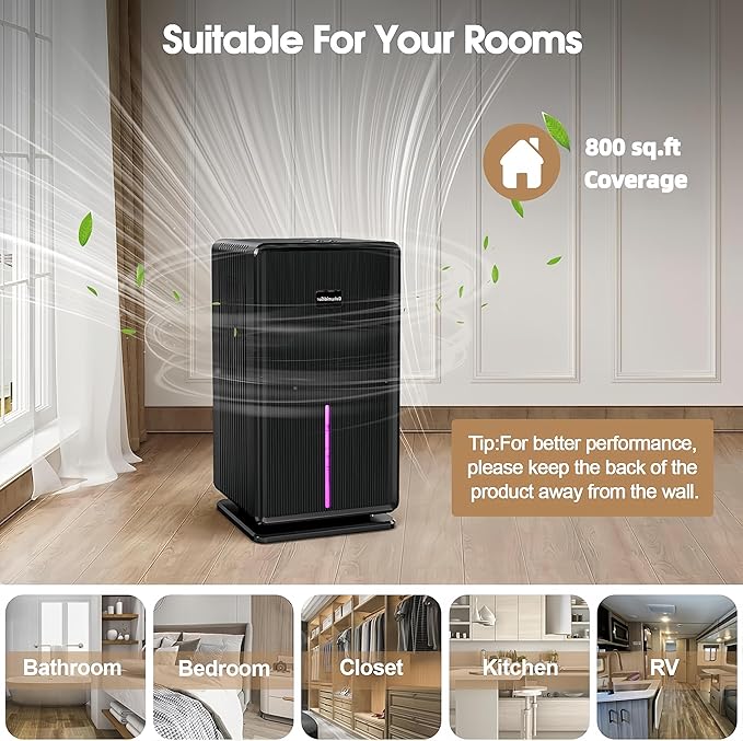 Dehumidifiers for Home, Upgraded 101OZ Dehumidifier, Quiet Dehumidifier for - Image 7