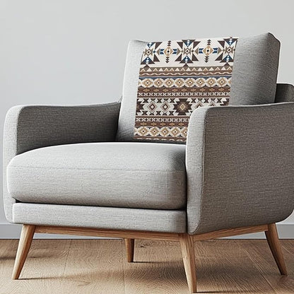 Brown Aztec Print Recliner Headrest Cover Soft Sofa Headrest Slipcovers by Unknown