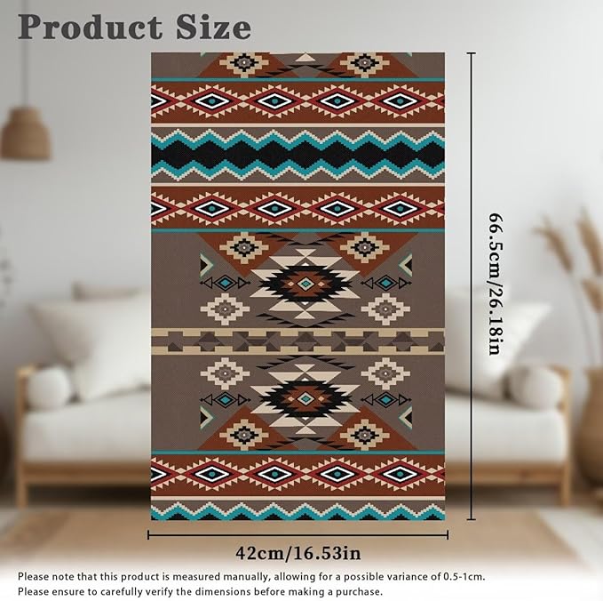 Brown Aztec Headrest Cover for Small Recliner Washable Couch Protective Cover - Image 5